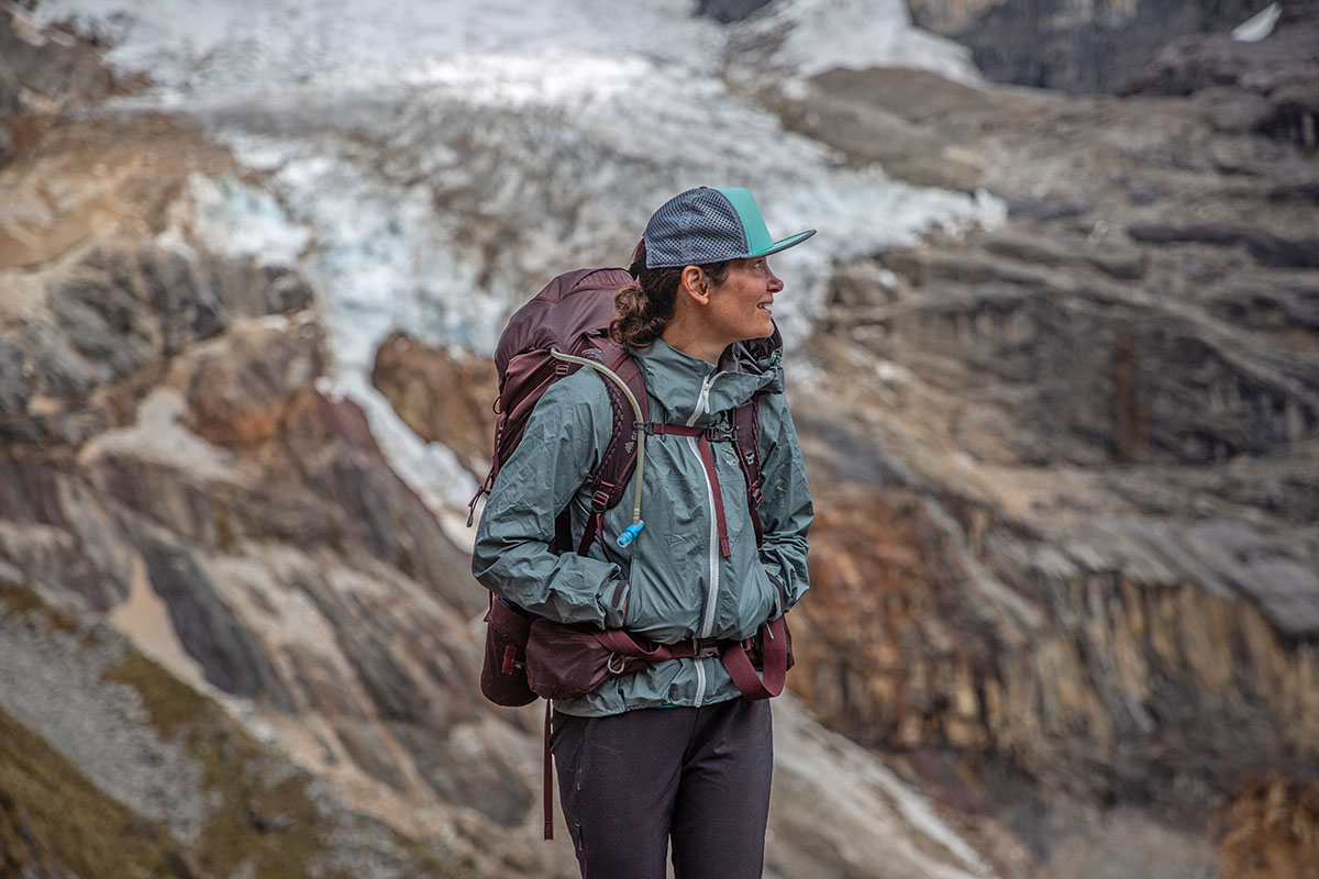 Arc'teryx Beta LT Hadron Jacket (standing in mountains)