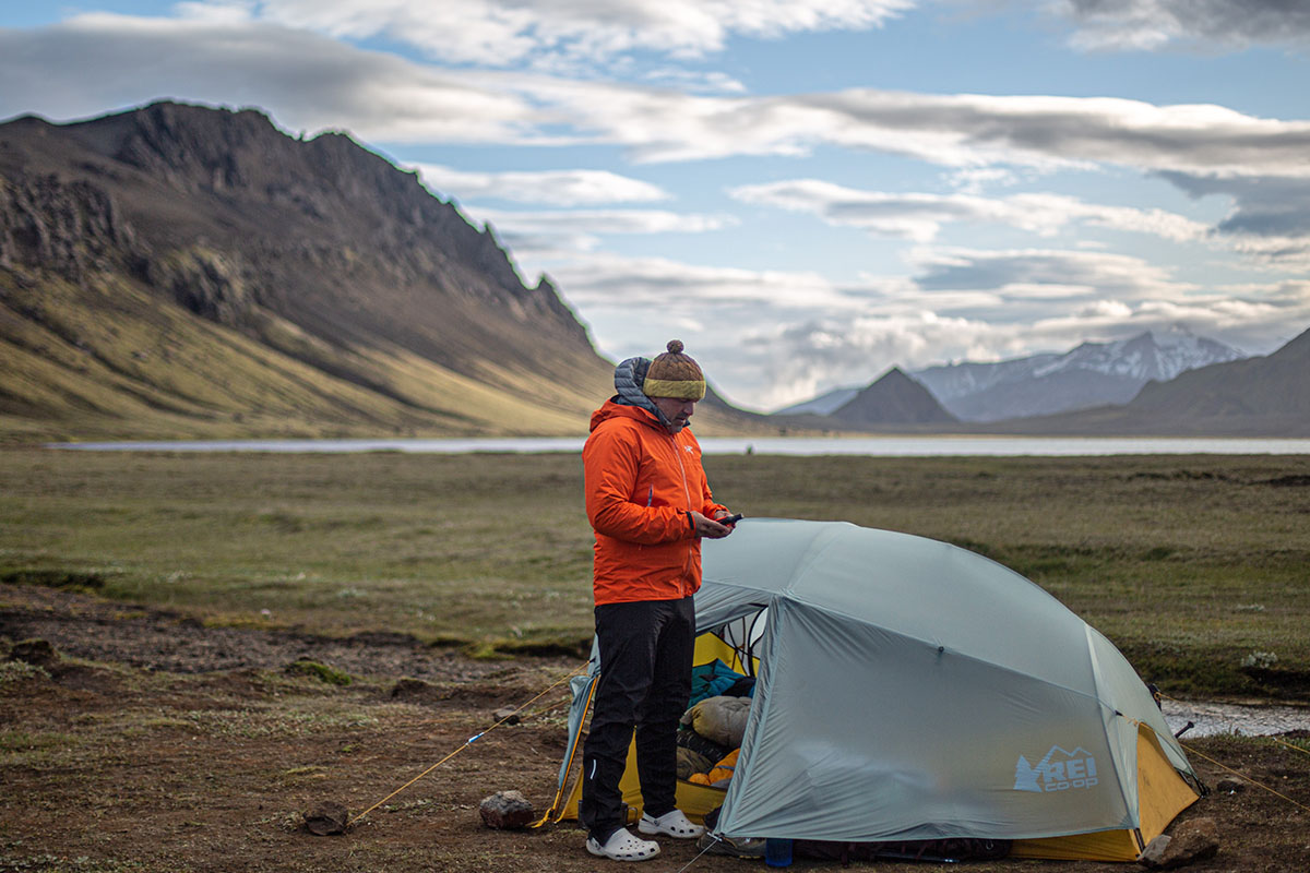 ​​Arc'teryx Beta Lightweight Jacket (standing next to tent)