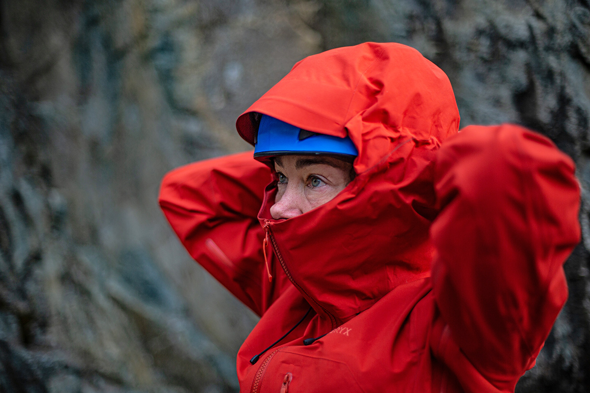 Arc'teryx Beta SV Jacket (StormHood fully deployed)