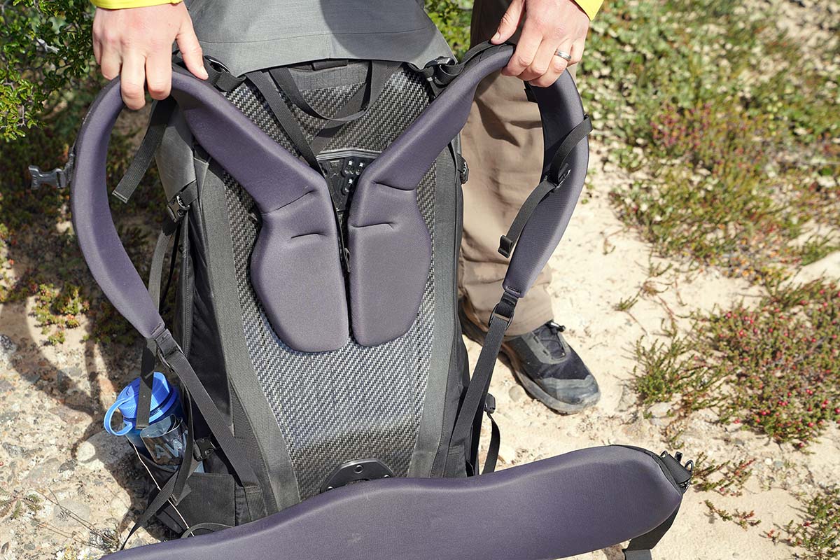 Arc'teryx Bora AR 63 backpacking pack (backpanel and shoulder straps)