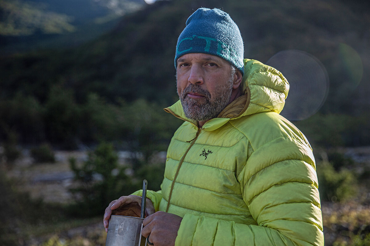Arc'teryx Cerium Hoody (eating dehydrated meal)