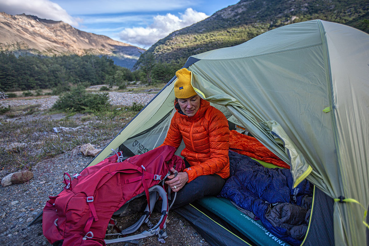 Arc'teryx Cerium SV Hoody (sitting in tent)