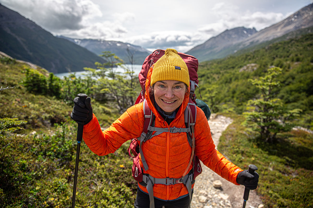 Arc'teryx Cerium SV Hoody (smiling with pack on)