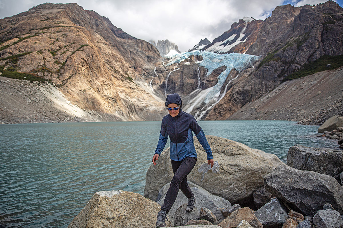 Arc'teryx Delta Hybrid Hoody (hiking near glacial lake)