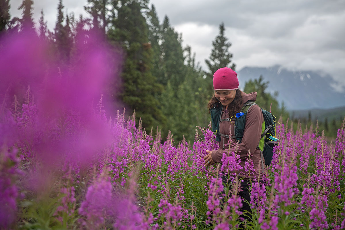 Arc'teryx Gamma SL Hoody (hiking through flowers)