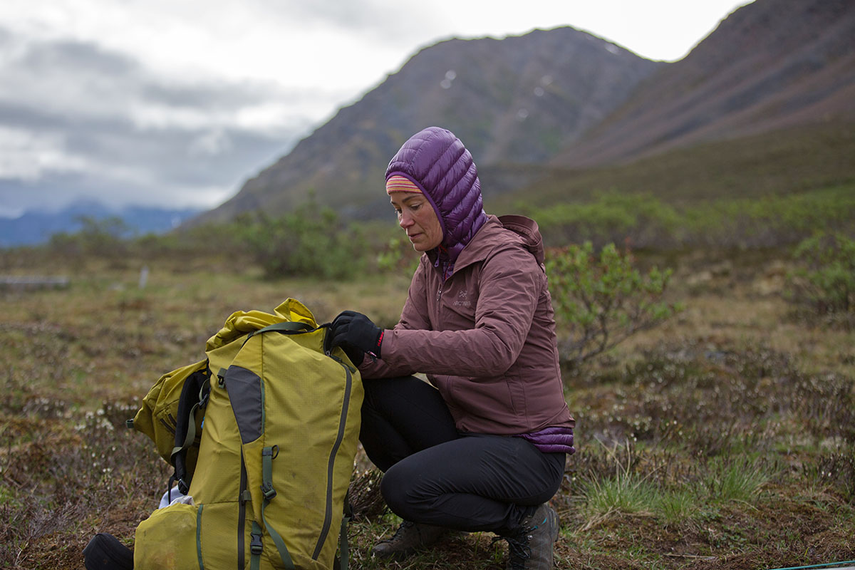 Arc'teryx Gamma SL Hoody (wearing over down jacket)