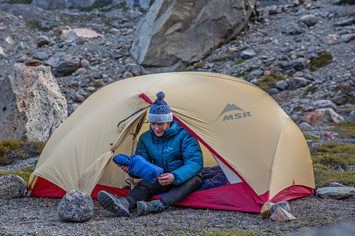 ​Arc'teryx Nuclei SV Parka (sitting in tent)