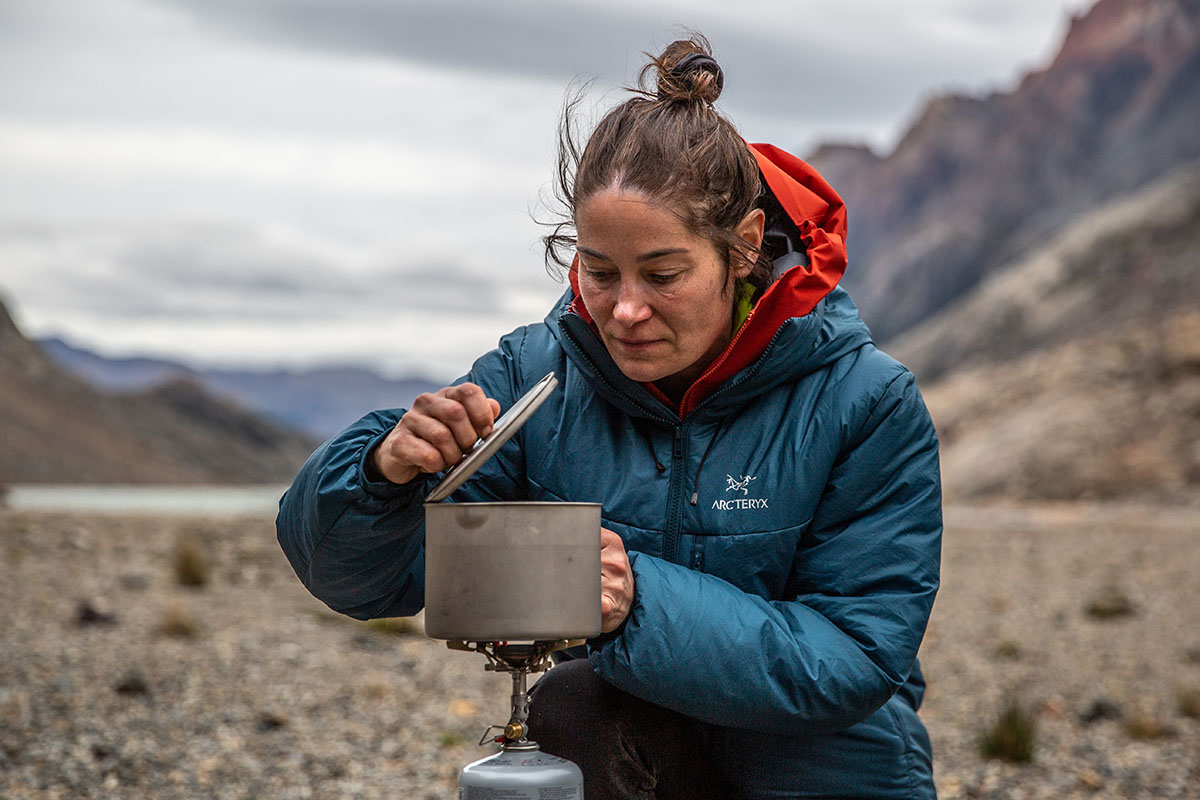 Arc’teryx Nuclei SV Parka (cooking food at camp)