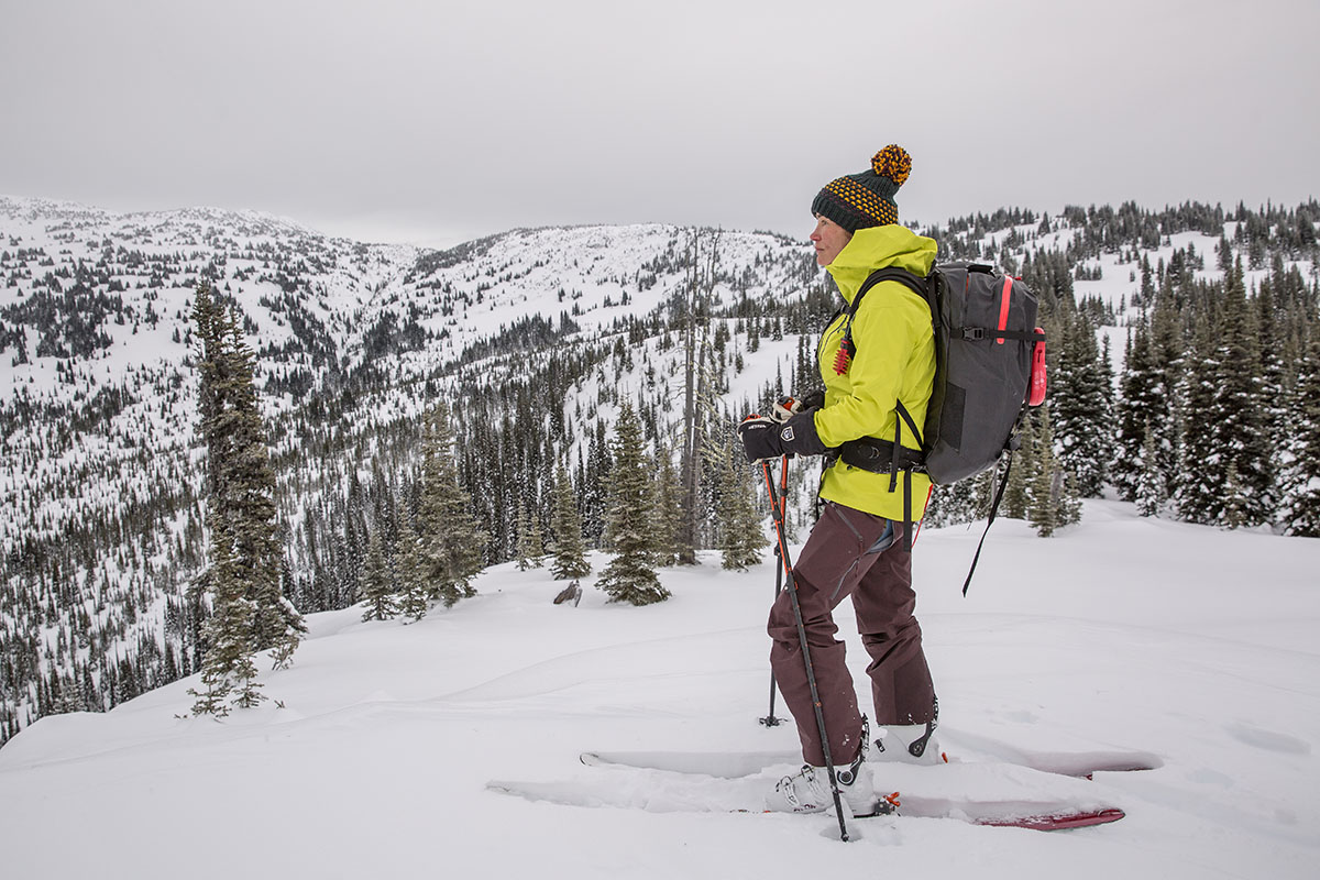 Arc'teryx Sentinel LT Bib (side view in backcountry)