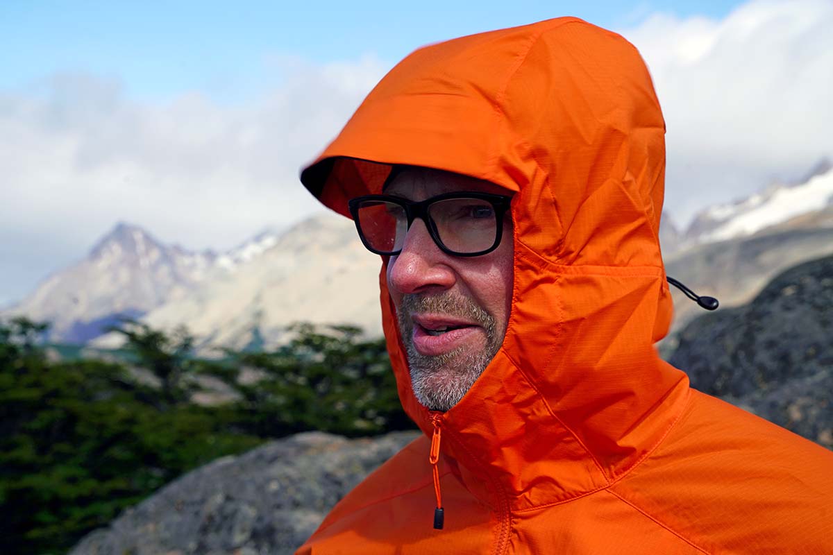 Arc'teryx Squamish Hoody windbreaker jacket (close-up of hood)