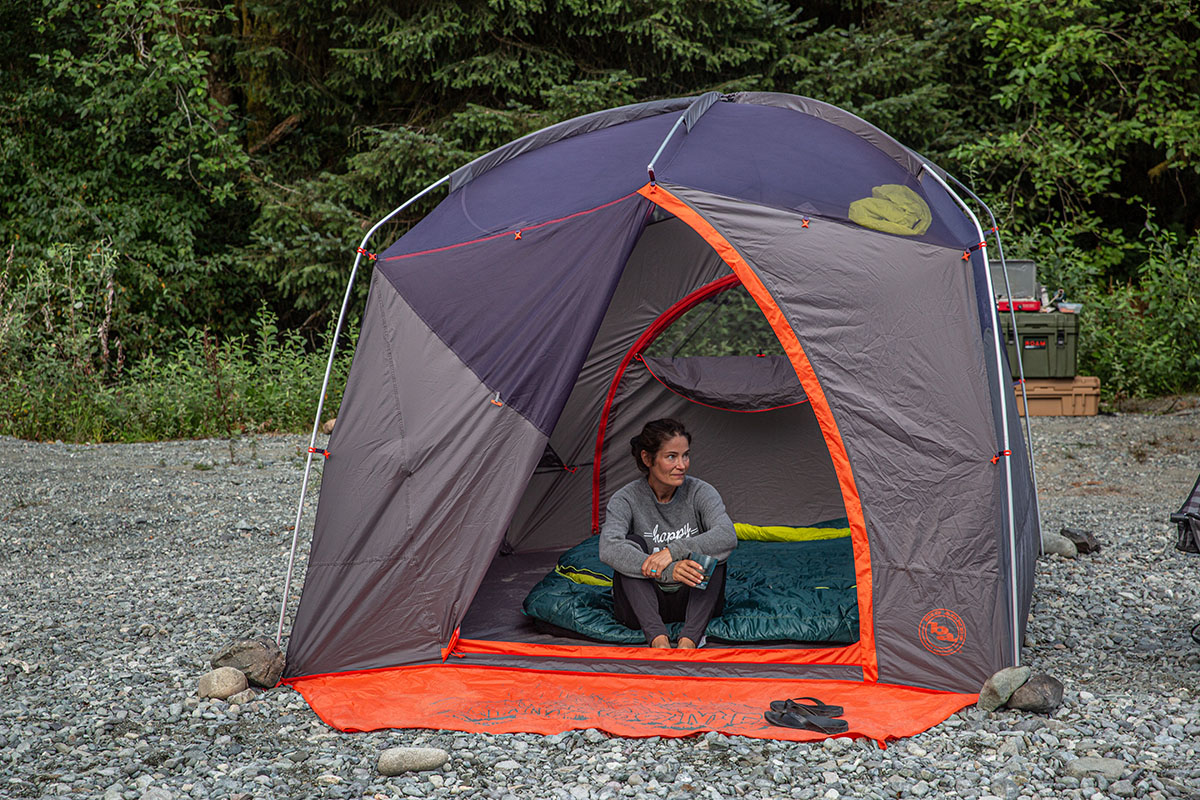 ​​Big Agnes Big House 6 camping tent (sitting inside)