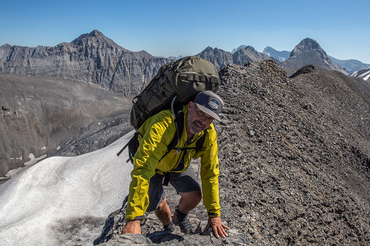 Black Diamond Highline Stretch Shell (scrambling on ridge)