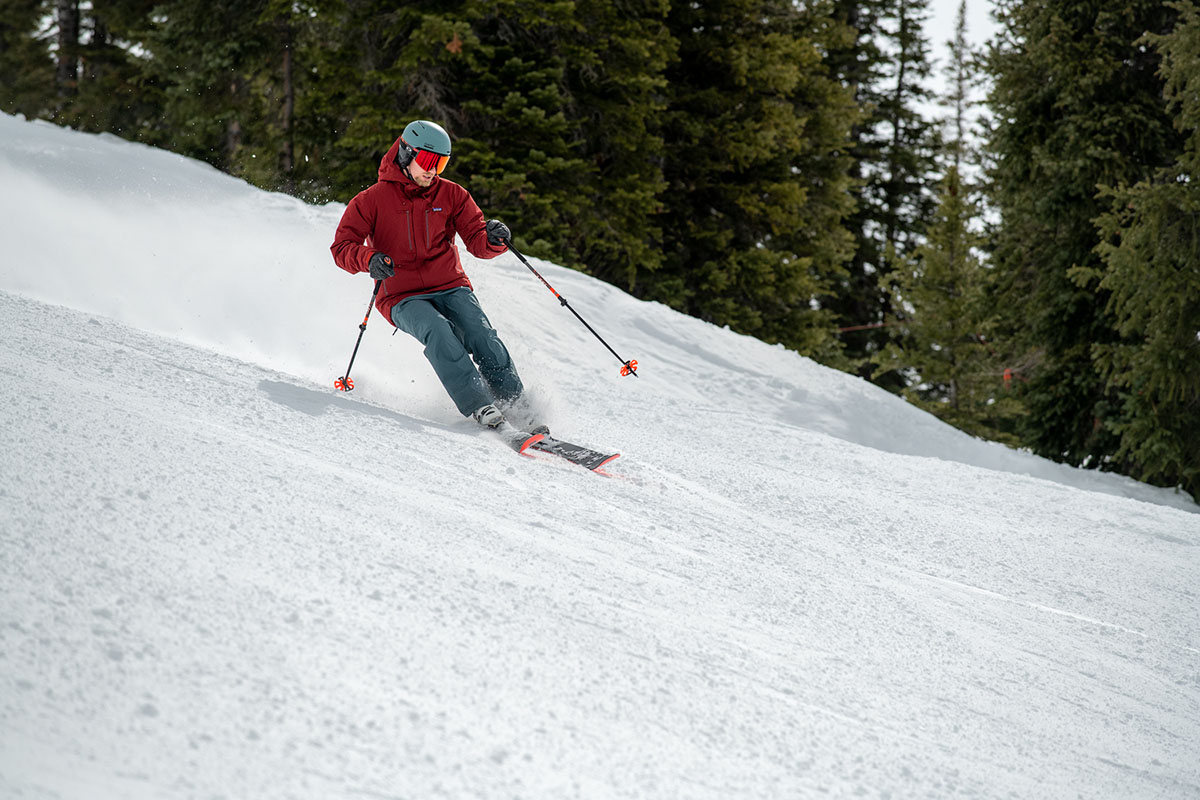 Blizzard Bonafire 97 all-mountain skis (on edge)