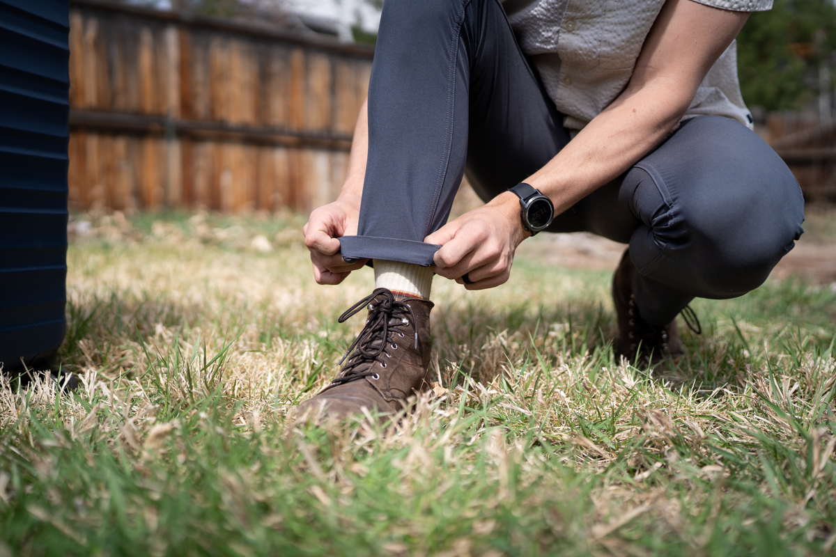 Bluffworks Envoy Lightweight Travel Pants Review (closeup of pant's cuff)