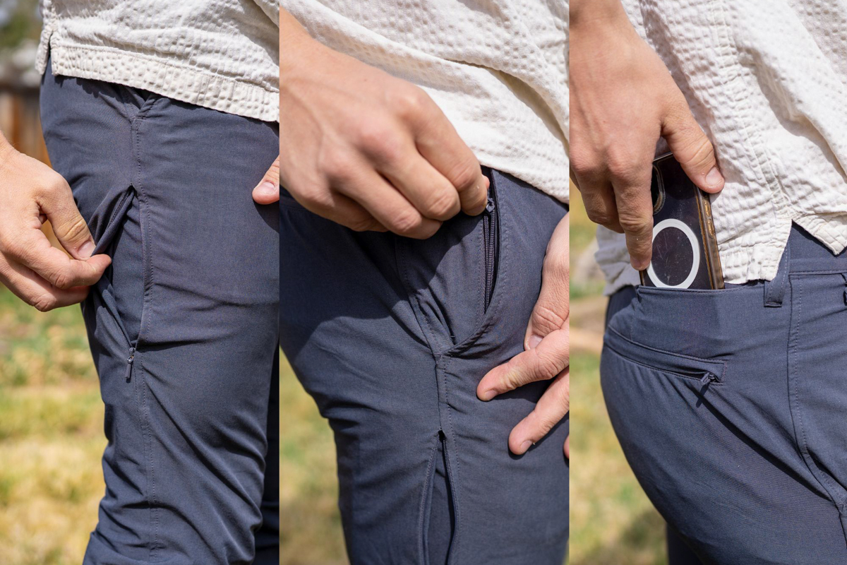 Bluffworks Envoy Lightweight Travel Pants Review (detailed pocket layout)