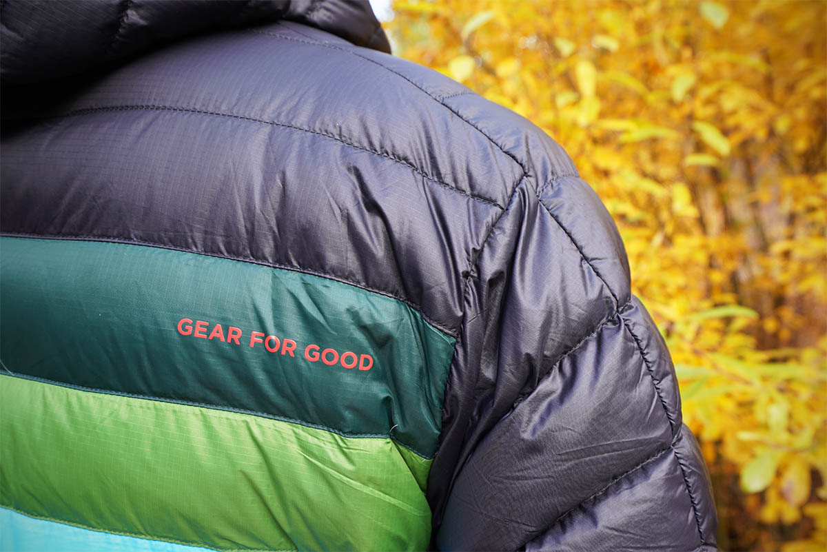 Cotopaxi Fuego Down Jacket (detail of back logo)