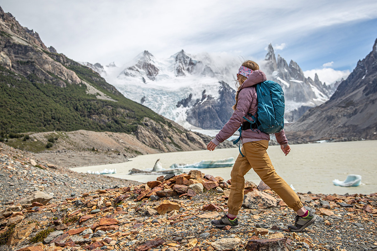 Danner Trail 2650 Campo GTX (hiking past Patagonian glacial lake)