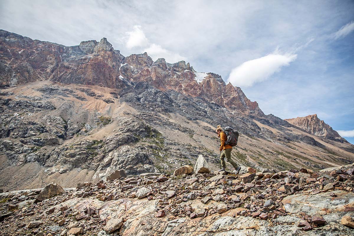 Fjallraven Keb Eco-Shell Jacket (hiking on ridgeline)