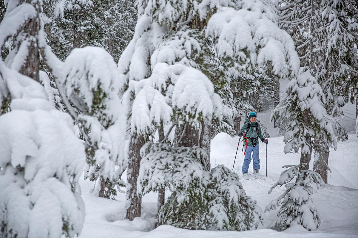 ​​Flylow Gear Foxy Bib (in snowy backcountry)