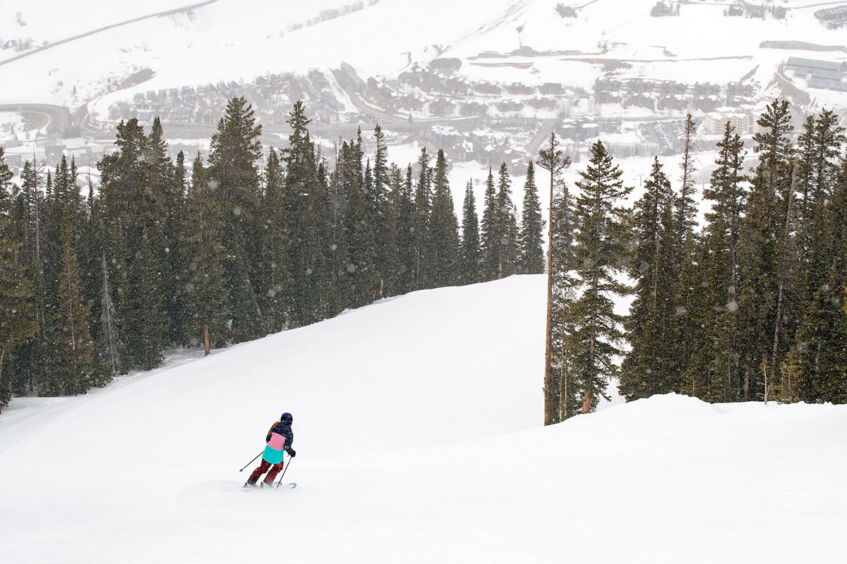 Flylow Gear Lucy Jacket (wide shot skiing)