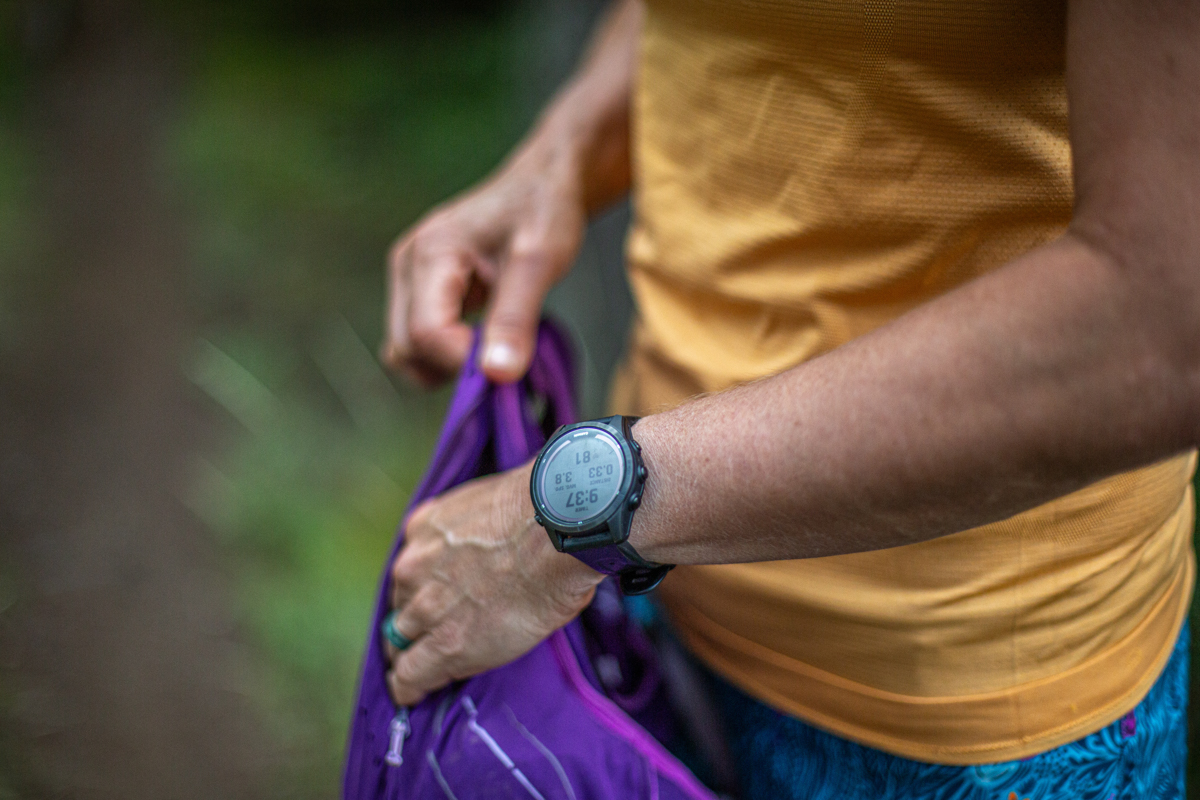 Garmin Fenix 7 Pro (rolling up backpack)