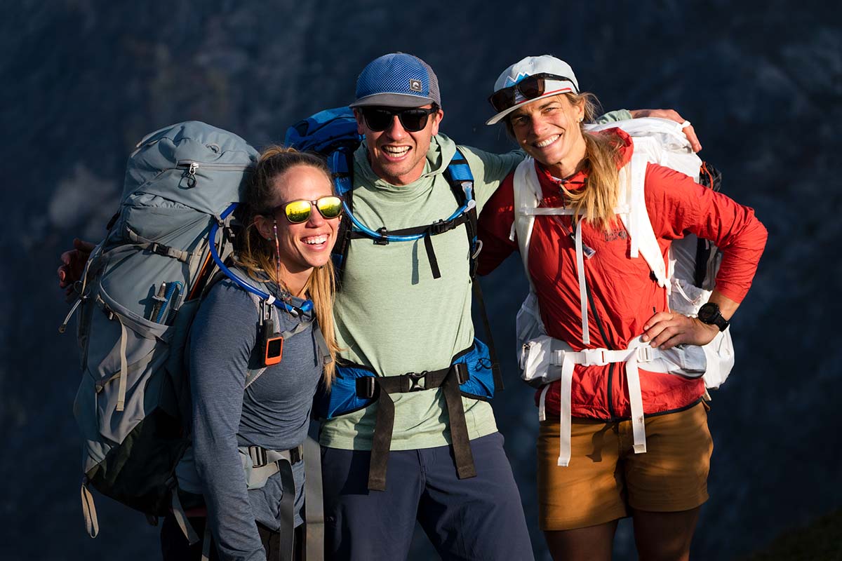 Granite Gear Crown3 backpacking pack (group shot)