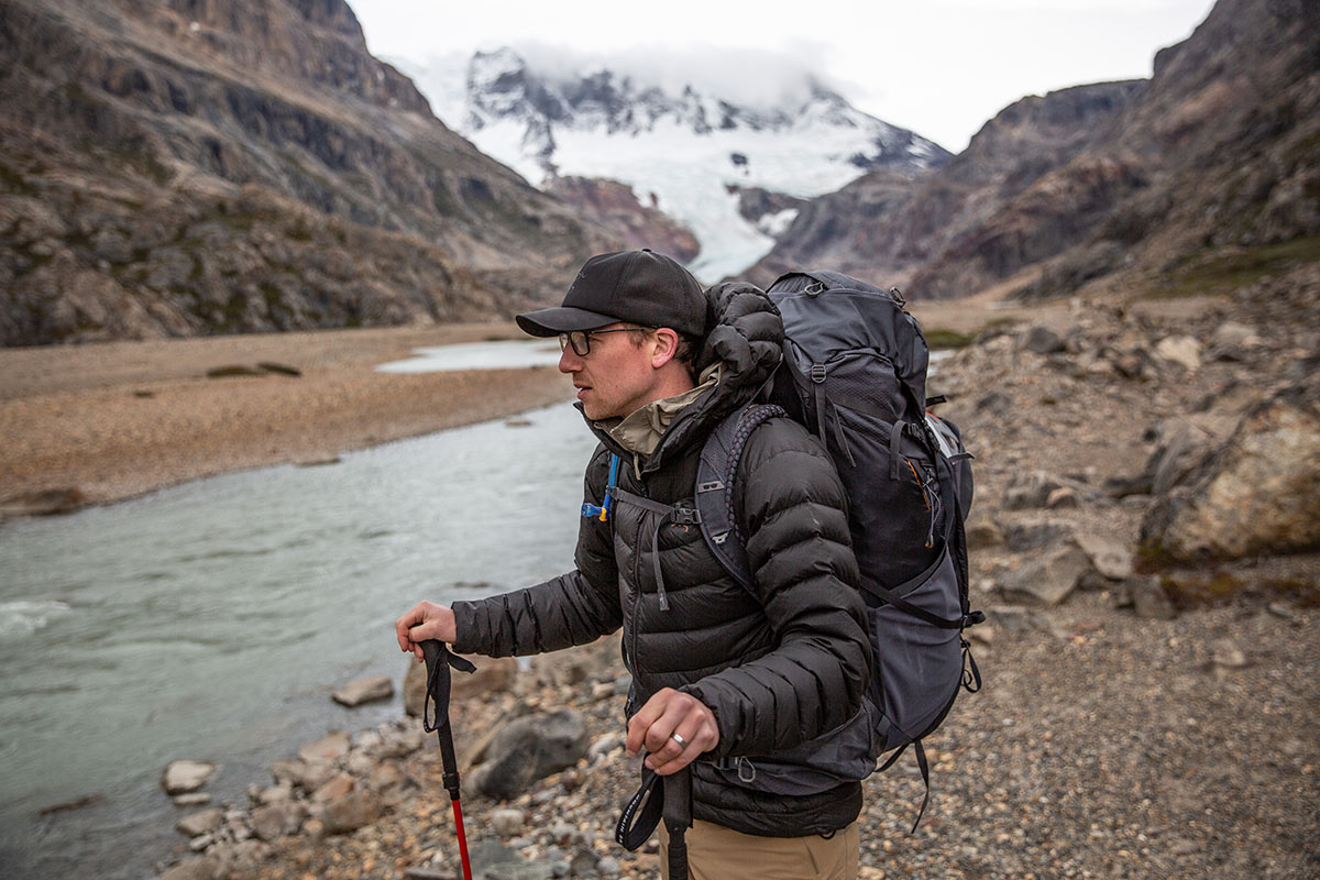 Gregory Baltoro 75 backpack (closeup with pack on)