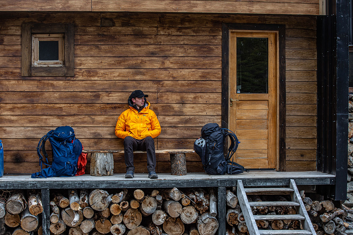 Gregory Baltoro 75 backpack (sitting outside of lodge)