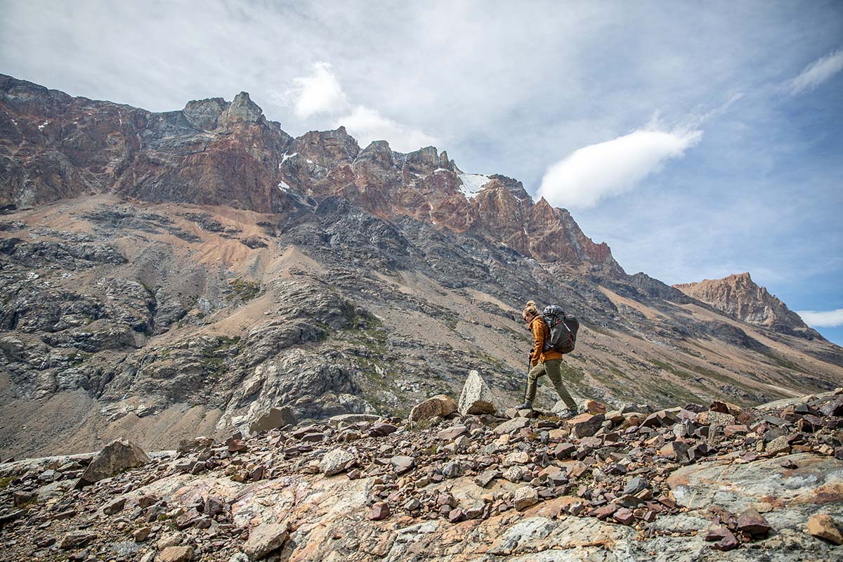 Gregory Facet 55 backpacking pack (walking on ridgeline)