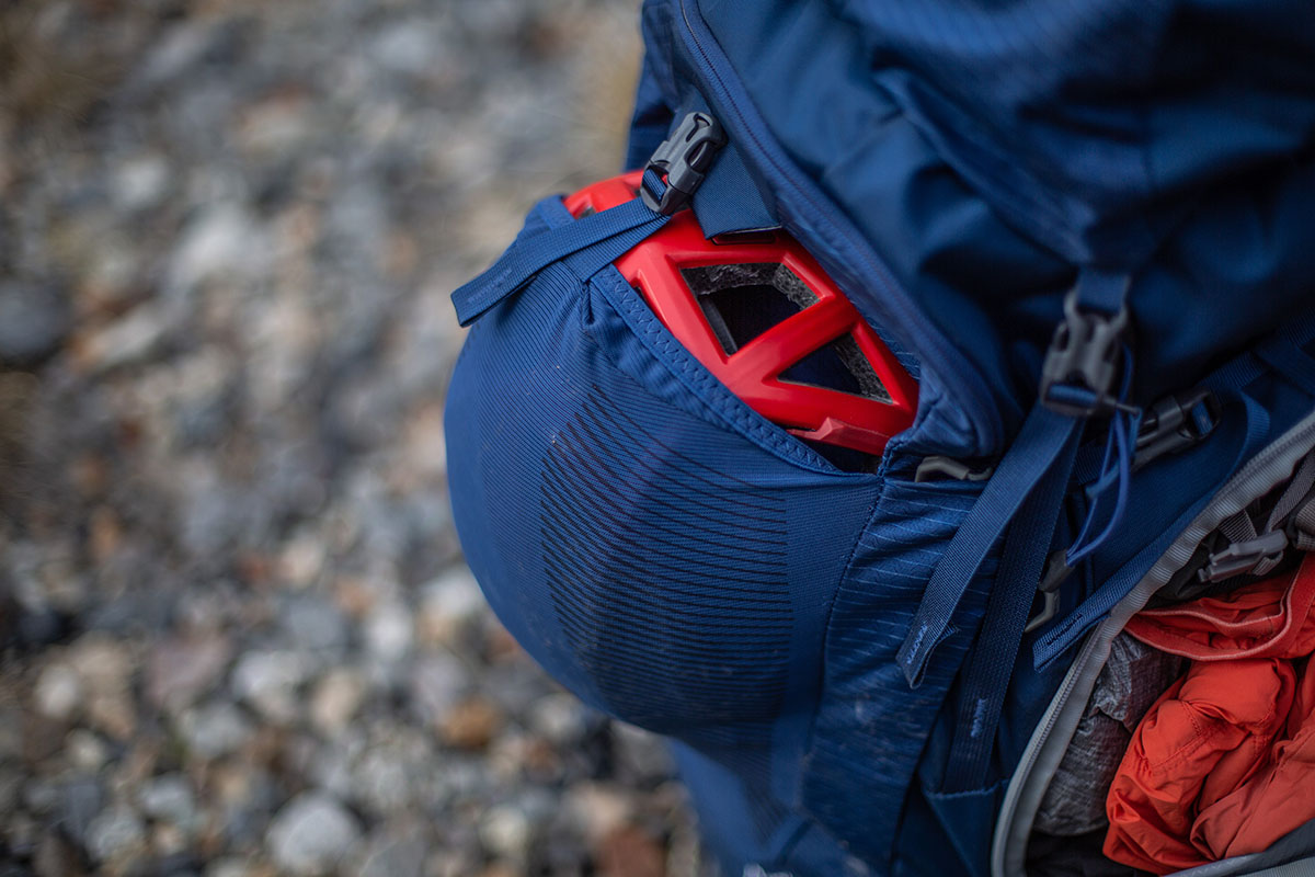 ​​Gregory Katmai 65 backpacking pack (helmet in front mesh pocket)