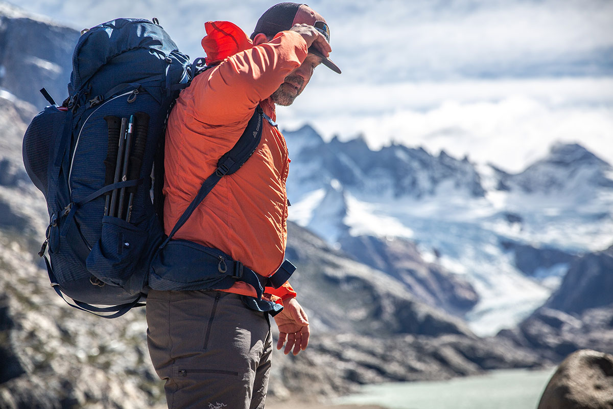 Gregory Katmai 65 backpacking pack (view from side)