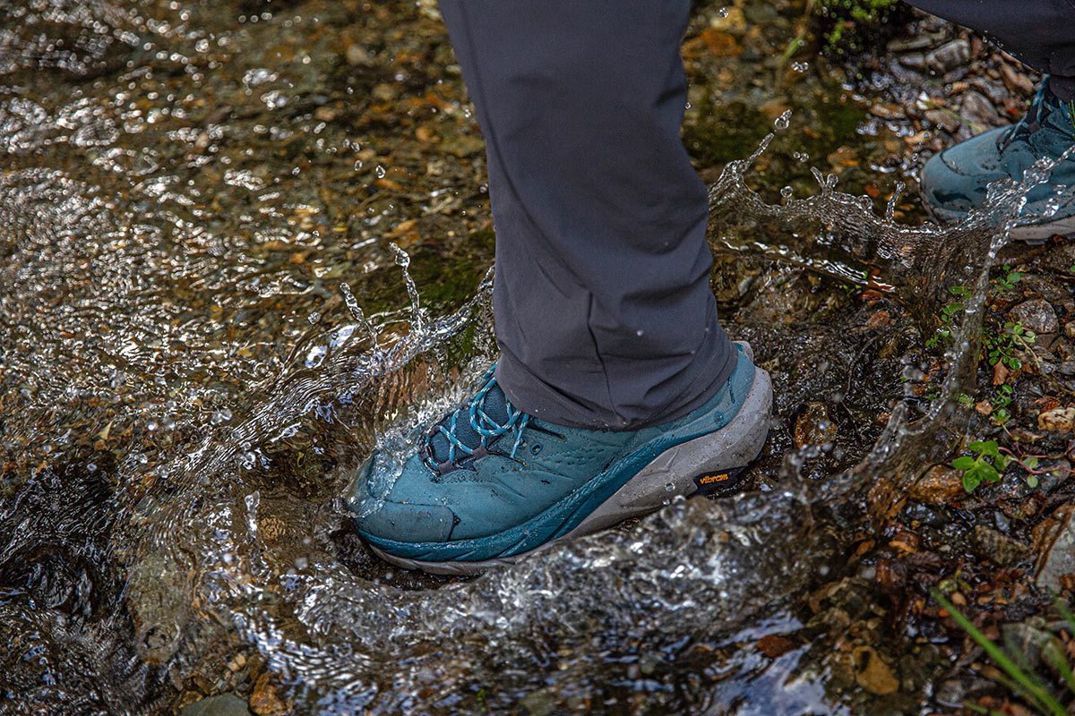 Hoka Kaha 2 GTX hiking boot (crossing through a creek)