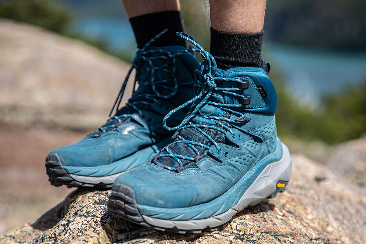 Hoka Kaha 2 GTX hiking boot (less cushioning at top of ankle)