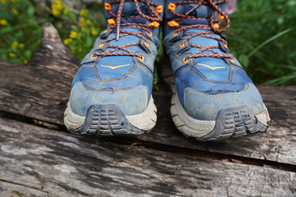 Hoka One One Anacapa Mid GTX hiking boot (toe protection up close)