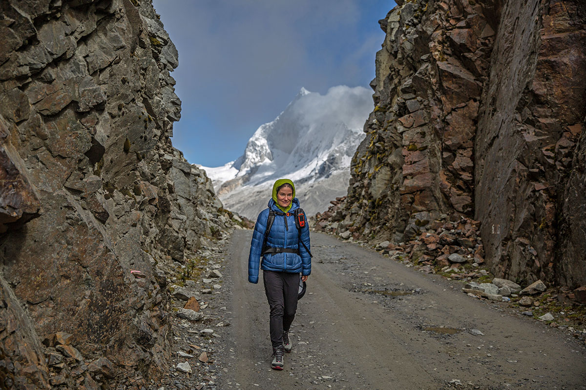Hyperlite Mountain Gear Daybreak daypack (walking along pass in Peru)