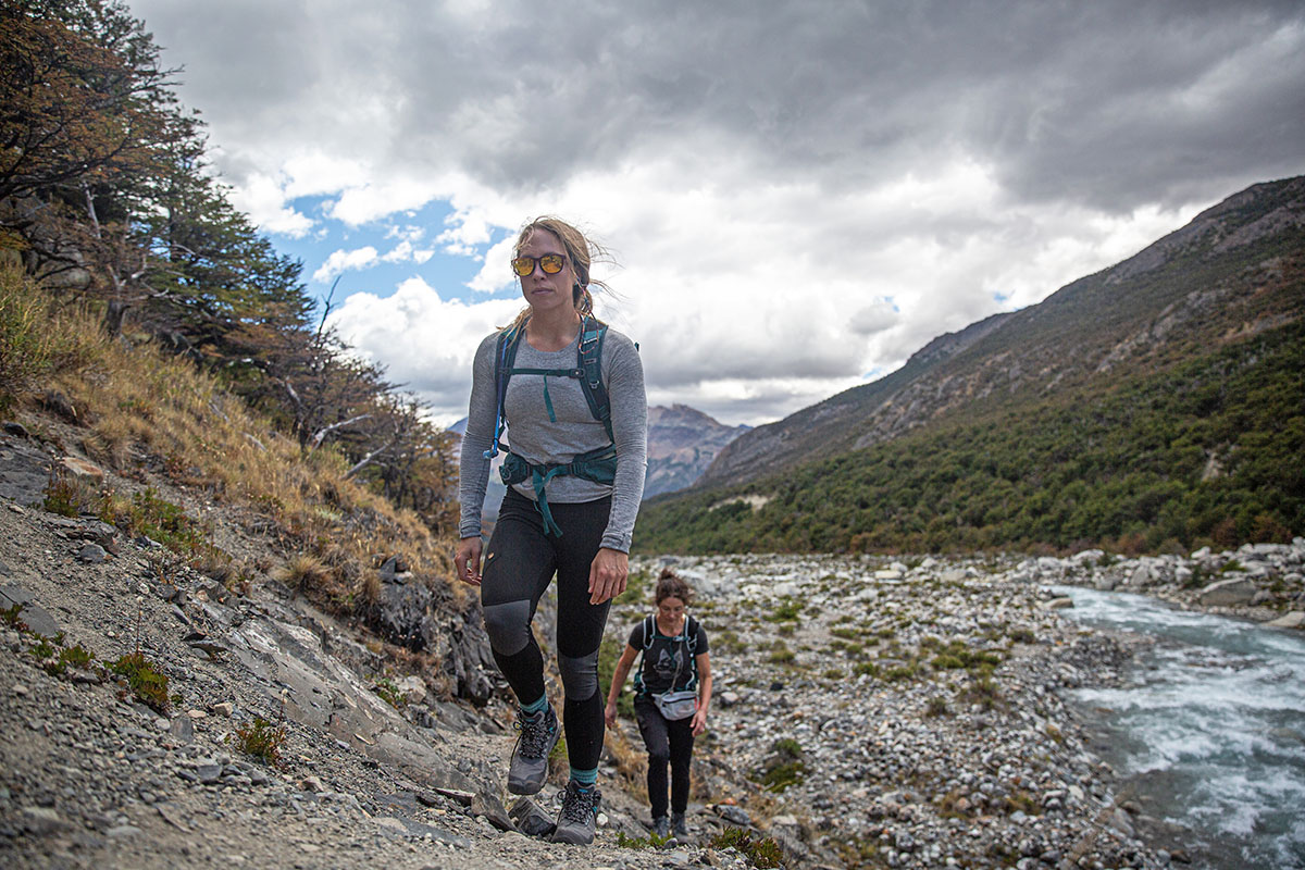 KEEN NXIS EVO WP hiking boots (hiking next to river)