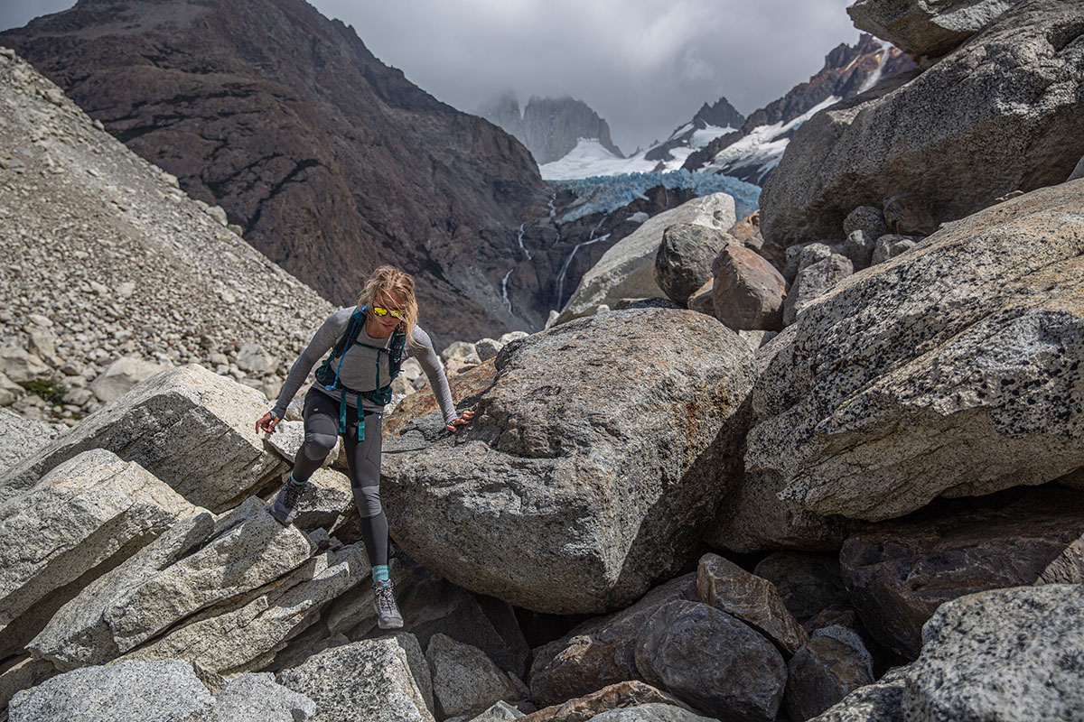 KEEN NXIS EVO WP hiking boots (scrambling through boulders)