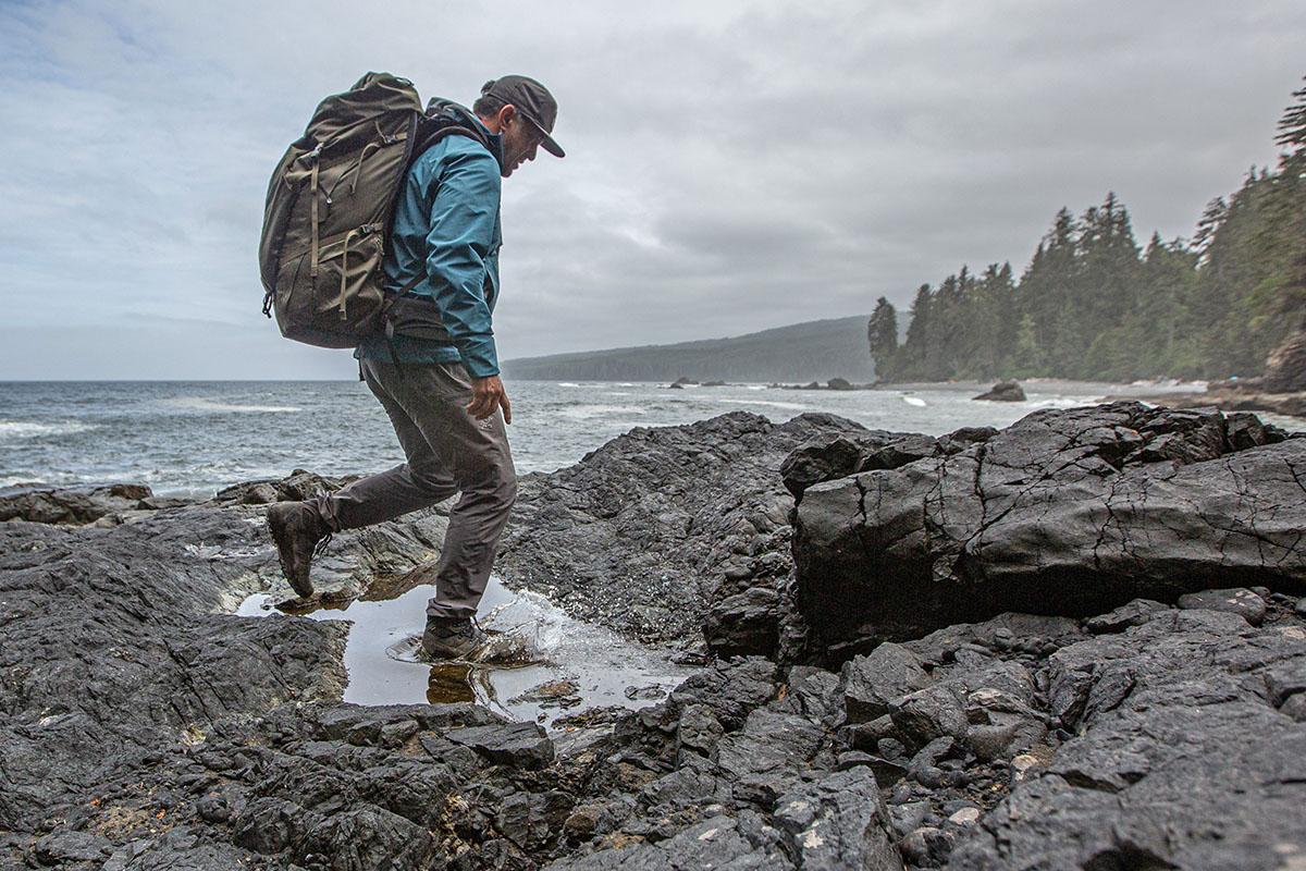 La Sportiva Nucleo High II GTX (stepping through tide pool)