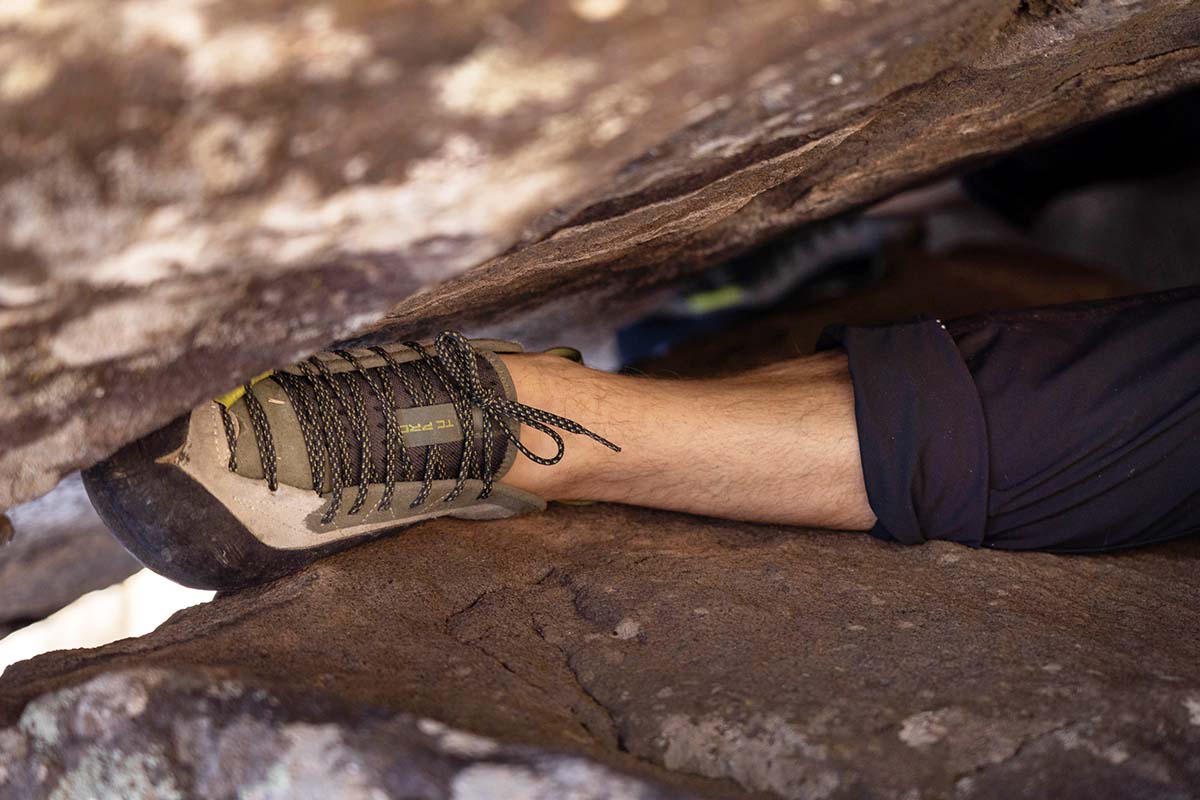 La Sportiva TC Pro climbing shoe in crack