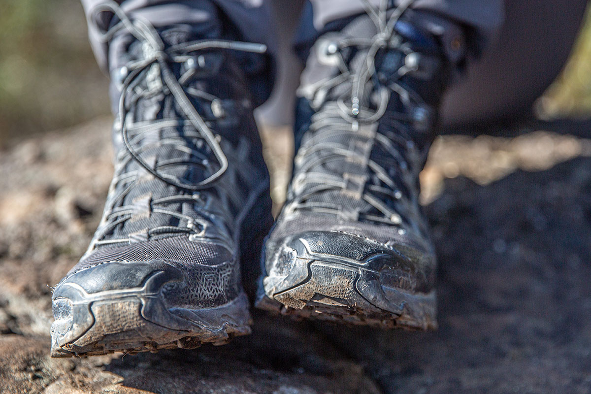 La Sportiva Ultra Raptor II Mid GTX hiking boot (front of boots)