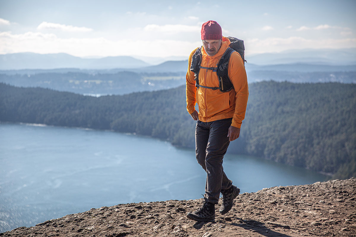 La Sportiva Ultra Raptor II Mid GTX hiking boot (hiking above lake)