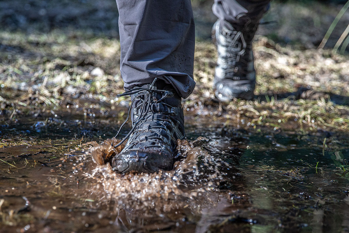 La Sportiva Ultra Raptor II Mid GTX hiking boot (walking through water)