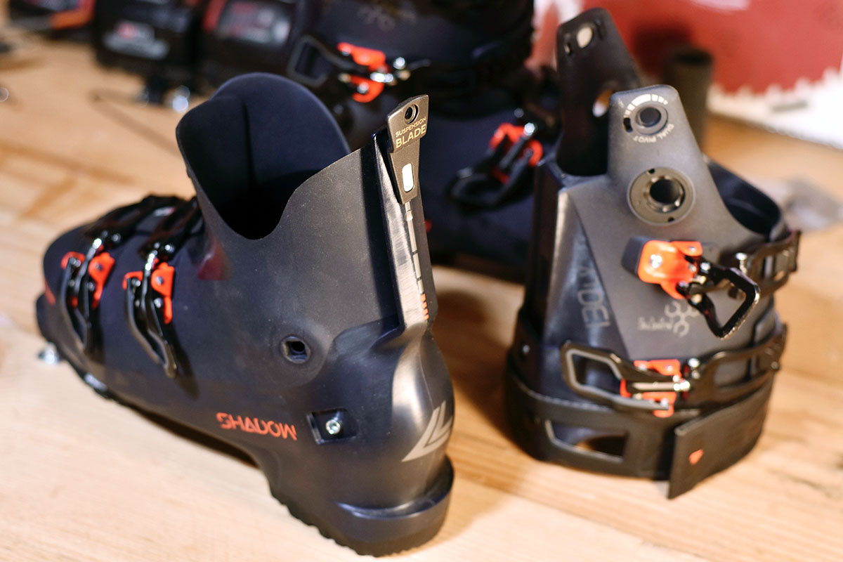 Lange Shadow 130 LV ski boot (suspension blade deconstructed)