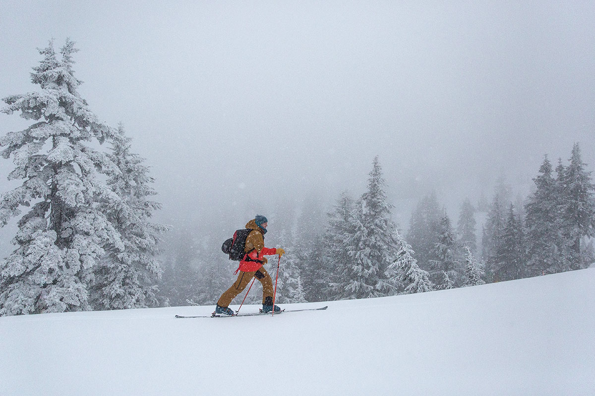 Lange XT3 ski boot (skinning in snow storm)