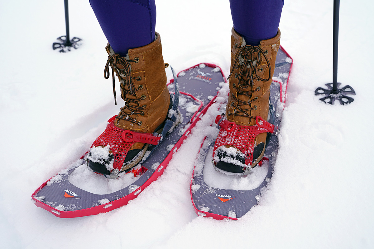 MSR Lightning Ascent Snowshoes (standing in snow)