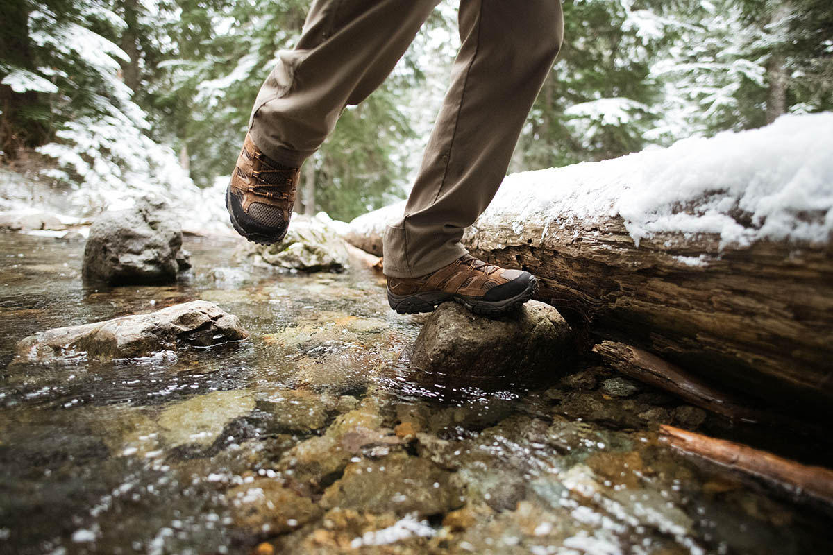 ​​Merrell Moab 2 Mid hiking boot (crossing rocks in creek)