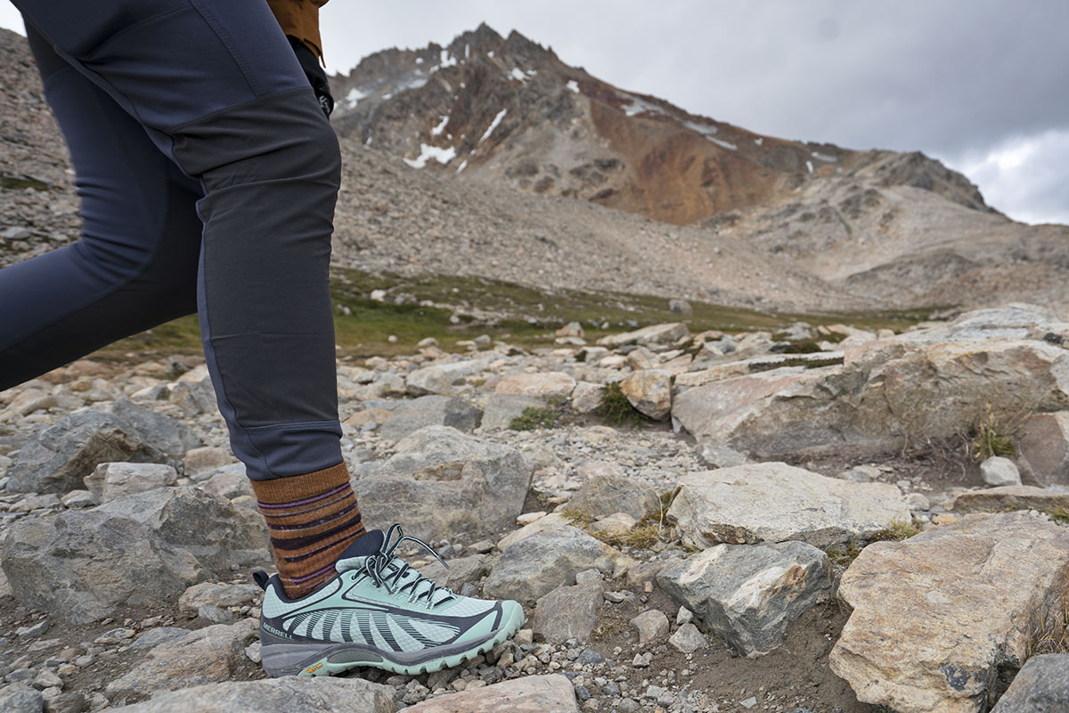 ​​Merrell Siren Edge 3 hiking shoe (closeup from side)