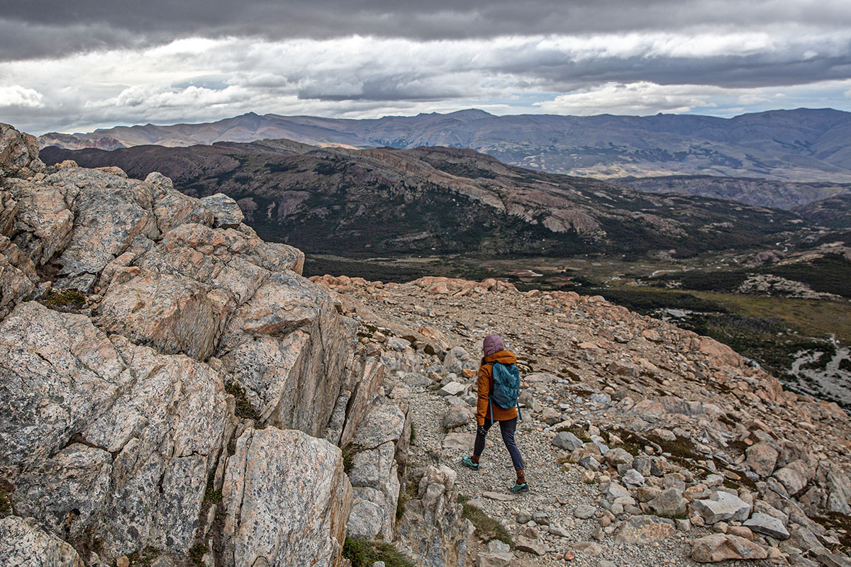 Merrell Siren Edge 3 hiking shoe (wide shot from back)