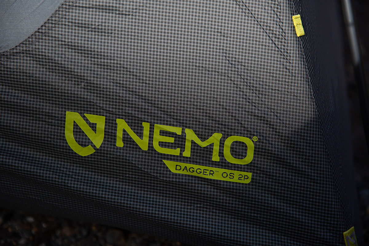 Nemo Dagger OSMO 2P backpacking tent (logo closeup)