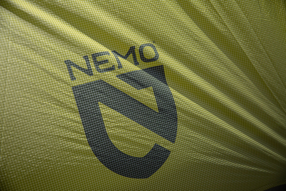 NEMO Dragonfly OSMO 2P backpacking tent (logo closeup)